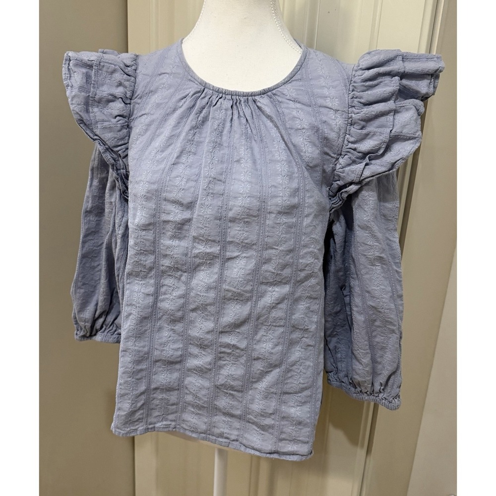 Universal Thread Lavender Textured Cotton Puff Sleeve Boho Cottagecore Blouse‎ M